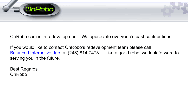 Balanced Interactive - OnRobo.com redevelopment Team