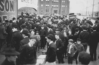 Crowd outside Huntington Avenue Grounds before a game during the 1903 World Series