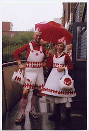 Nottingham based arts activist collective The Mischief Makers use the street for their performances