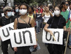 marcha en defensa de la un el 20 de enero de 2006