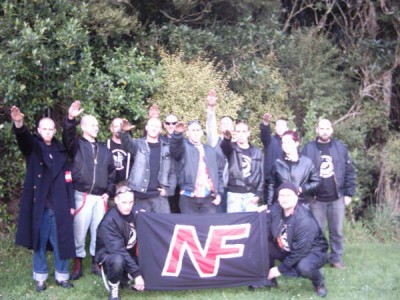 National Front doing Nazi salute