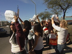 protesters at anti-arpaio protest