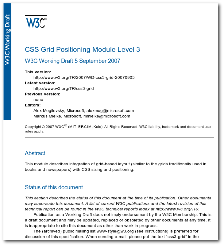 CSS Grid
	Positioning Module