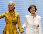 Cindy McCain and Laura Bush