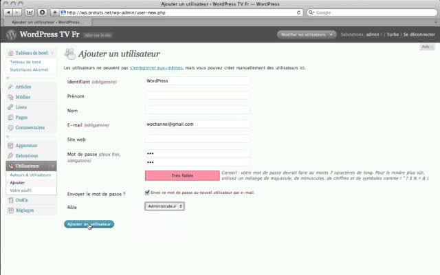 Supprimer le compte Administrateur de WordPress