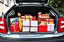 Generic pic of a car boot loaded with Christmas presents.