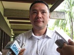 Defense Secretary Gilbert "Gibo" Teodoro, Jr. listens to a question from a Davao journalist during his visit at the Waterfront Insular Hotel in Davao City, Philippines on July 18, 2009.