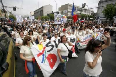 Recent demonstration by Chilean workers.