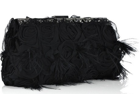 Valentino Glam Rose and Feather Clutch