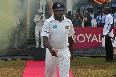 The bowler walks out on a red carpet for his final day in Test cricket