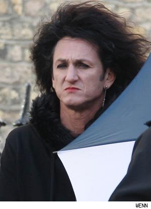 Sean Penn Sports Lipstick and Big, Teased Hair