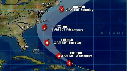 Hurricane Earl takes aim at U.S.