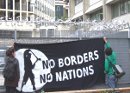 No Borders protest at Becket House immigration reporting centre, London on Friday, 9th October 2010.