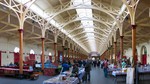 Interior of the Pannier Market in Barnstaple, North Devon, England. The interior of the Pannier Market. Barnstaple has been the major market for North Devon since Saxon times.