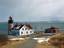 West Quoddy Head Lighthouse and Quoddy Narrows, with Grand Manan Island, Canada, visible in the background