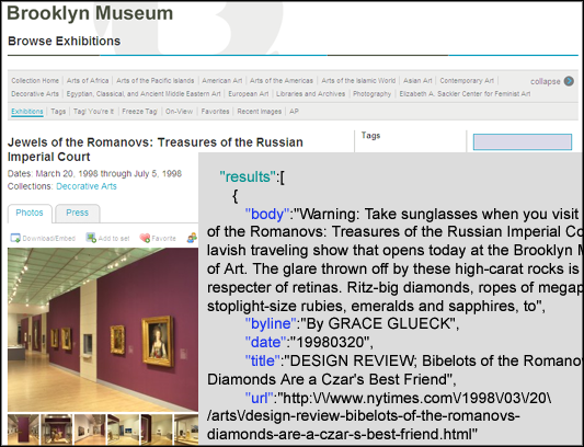 BrooklynMuseum.org and Article Search JSON