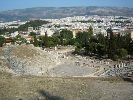 Modern picture of the Theatre of Dionysus in Athens, where many of Aeschylus's plays were performed