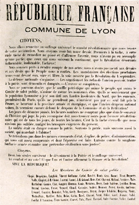 Proclamation of the Lyon Commune of 1870, co-w...