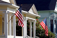 Houses Flying the American Flag 