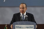 Mexico's President Felipe Calderon speaks during the anti-crime round-table "Dialog for Security" in Mexico City, Thursday, Aug. 19, 2010.