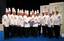 The 2004 U.S. Army Culinary Arts Team poses for a picture in Eufurt, Germany during the 2004 International Army Culinary Olympics.