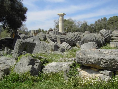 Ruin of the Temple of Zeus at Olympia.