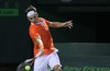 Roger Federer competes against Tomas Berdych during day 8 of the 2010 Sony Ericsson Open at The Crandon Park Tennis Center in Key Biscayne, Florida - March 30, 2010