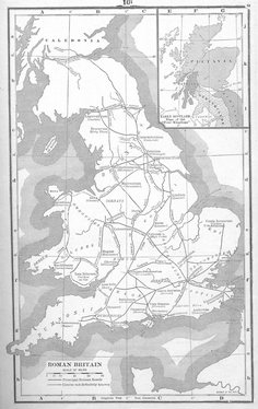 Principal sites in Roman Britain, with indication of tribal territories.