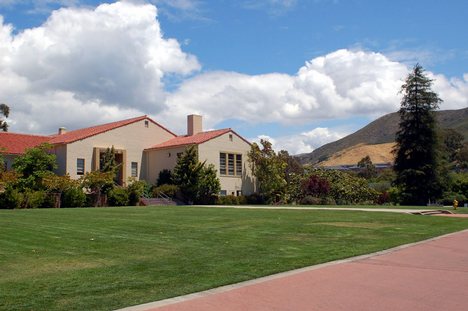 The Dexter Lawn Cal Poly Pomona began as a satellite campus of Cal Poly in 1938 when a completely equipped school and farm were donated by Charles Voorhis and his son Jerry Voorhis of Pasadena, California. The satellite campus was initially called the Voorhis Unit