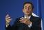 France's President Nicolas Sarkozy gestures while speaking to journalists at an EU summit in Brussels, Thursday March 25, 2010. European leaders are facing a moment of truth at a Thursday summit, as markets press them to come up with a financial safety net for Greece to stop the euro's slide and keep debt crises from afflicting more eurozone countries.