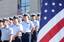 LOS ANGELES - Coast Guardsmen from Sector Los Angeles - Long Beach stand on the steps of the Los Angeles Fire Department's Frank Hotchkin Training Center during a 9/11 memorial ceremony, Sept. 10. Coast Guard personnel from local units to incluce the Sector, Air Station Los Angeles and Maritime Safety and Security Team Los Angeles - Long Beach participated in the event. U.S. Coast Guard photo by Petty Officer 1st Class Adam Eggers (998234) ( )