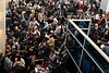 Checking in: Thousands gather in Cairo's international airport.