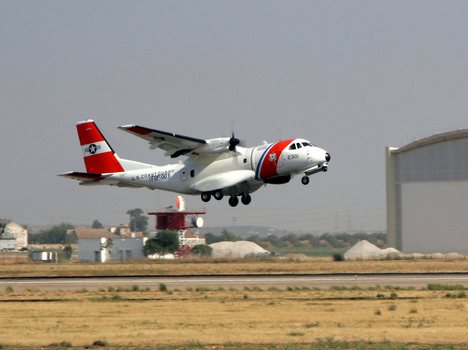 Seville, Spain (June 29, 2006)-- First flight of the Maritime Patrol Aircraft (MPA). The EADS CASA CN235-300M was selected as the platform for the MPA for the Integrated Deepwater System (IDS) Program, which is aimed at modernizing and replacing its aging surface and air fleet. It is the perfect complement for the Coast Guard fleet of long-range, heavy-lift HC-130 aircraft. Its high-efficiency turbo prop design allows persistent surveillance and quick response speeds in the role of a maritime pa