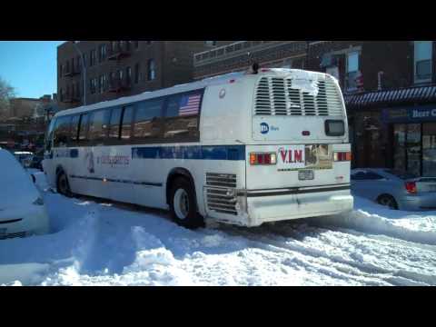 Post Christmas Blizzard NYC 2010 Bus stuck on road 12/27/10