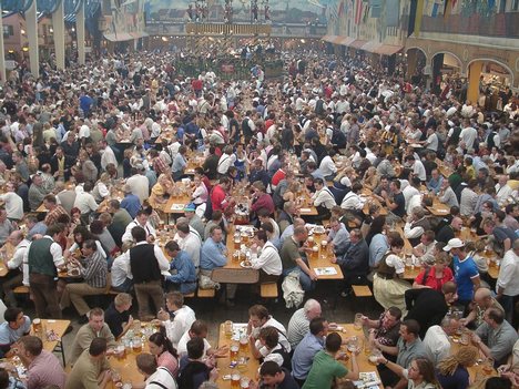 Hacker-Festzelt — One of the largest tents on the Wiesn, they have a rock band that plays from 5:30 each evening (as opposed to the traditional brass band). This tent is also known as 