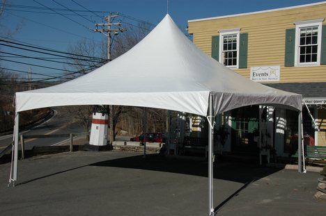 Typical 20'x20' High Peak Frame Tent set up at Events Party & Tent Rentals for Demonstration