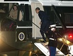 President Barack Obama boards Marine One at Andrews Air Force Base, Md. on Friday, Feb. 18, 2011.