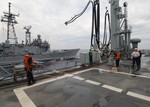 US Navy 051022-N-4374S-011 Spanish Sailors assigned to the oiler SPS Marques De La Ensenada (A 11) perform a replenishment at sea (RAS)