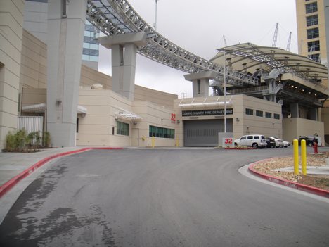 Photo of the Clark County Fire Station #32. The project also includes a 6,900 car parking garage and several support structures including Clark County Fire Station #32