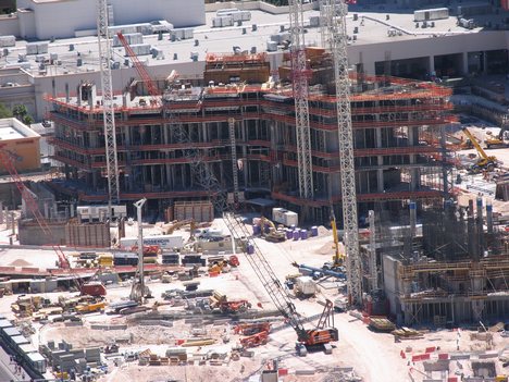 The Mandarin Oriental, June 2007 construction work on the Project City Center. The project also includes a 6,900 car parking garage and several support structures including Clark County Fire Station #32. The Architect of Record was Winston Henderson Associates with Tom Penn as Project Manager. Tishman Construction was the Construction Manager with Peter Schroeder as Senior Project manager. Tooles Contracting Group was the General Contractor with Cory as Project Manager.[19] The station opened on