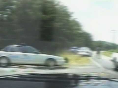 Police patrol car crashes