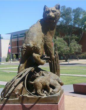 Wildcat Family Statue