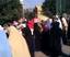 Egyptian relatives and students of Al-Azhar University in the Delta town of Zagazig