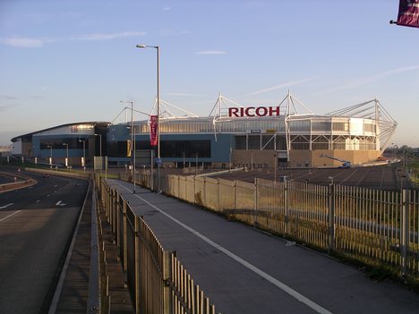 Ricoh Arena, Coventry, England. Sporting teams include : Coventry City (football) (the only professional soccer club); Coventry Bees (speedway) ; Coventry Rugby Club (Rugby Union) ; Coventry Bears (rugby league) ; Coventry Godiva Harriers