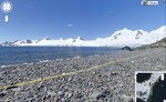 View of the Half Moon Island in Antarctica with a Chinstrap Penguin as Pegman.