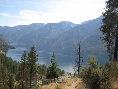 Lake Chelan, from the Lakeshore trail. This trail is part in the Wilderness and also in the Lake Chelan National Recreation Area