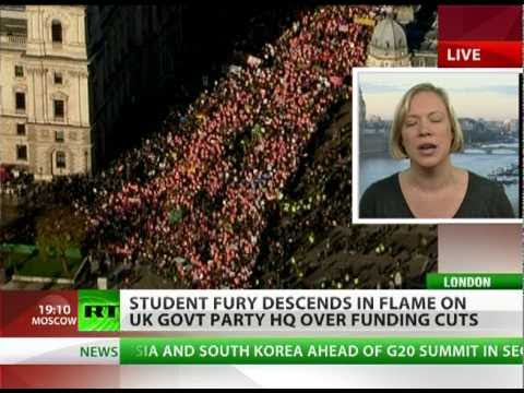 50000 on streets as UK students fury descends in fire & smashed glass