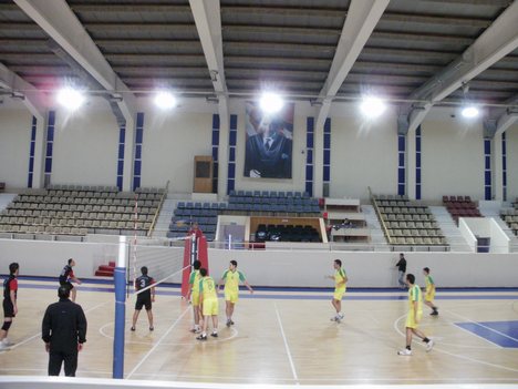 Volleyball tournament between faculties (University sport hall)