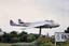 No. 14 Squadron RNZAF Vampire FB 9 on permanent gate duty at Ohakea, New Zealand