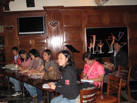 Davao media practitioners during a press conference at Club 888 held at the Marco Polo Hotel Davao, Philippines.